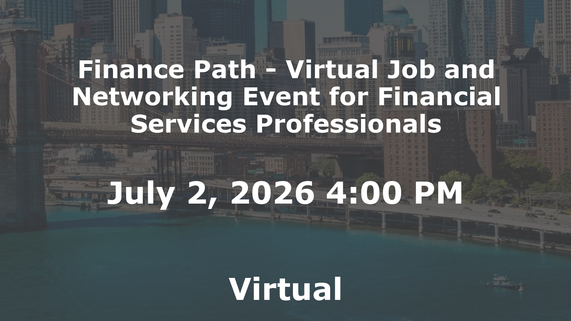 Finance Path - Virtual Job and Networking Event for Financial Services Professionals event image